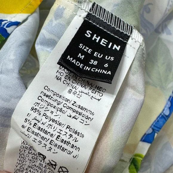 NWOT! SHEIN Southern Italian/Sicilian Style Lemon and Floral Print Dress - Picture 5 of 5